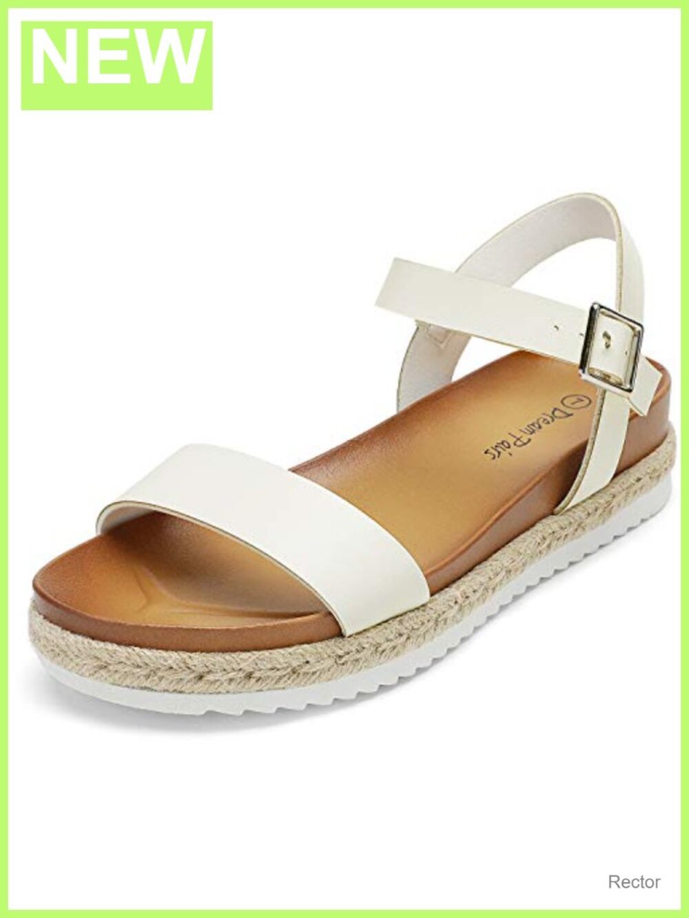 Women's Espadrille Platform Wedge Sandals Faux Leather Ankle Strap Casual